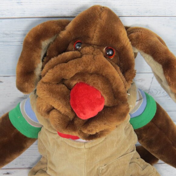 Vtg Heritage Collection Wrinkles Dog Hand Puppet 18" Plush Stuffed Animal Outfit - Picture 11 of 16